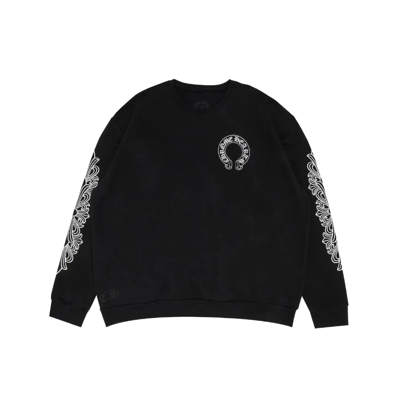 Crewneck Floral Black | Chrome hearts