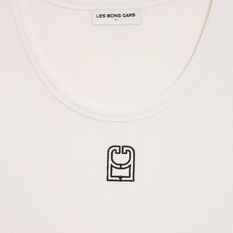 Tank Top Côtelé White | Les Bons Gars