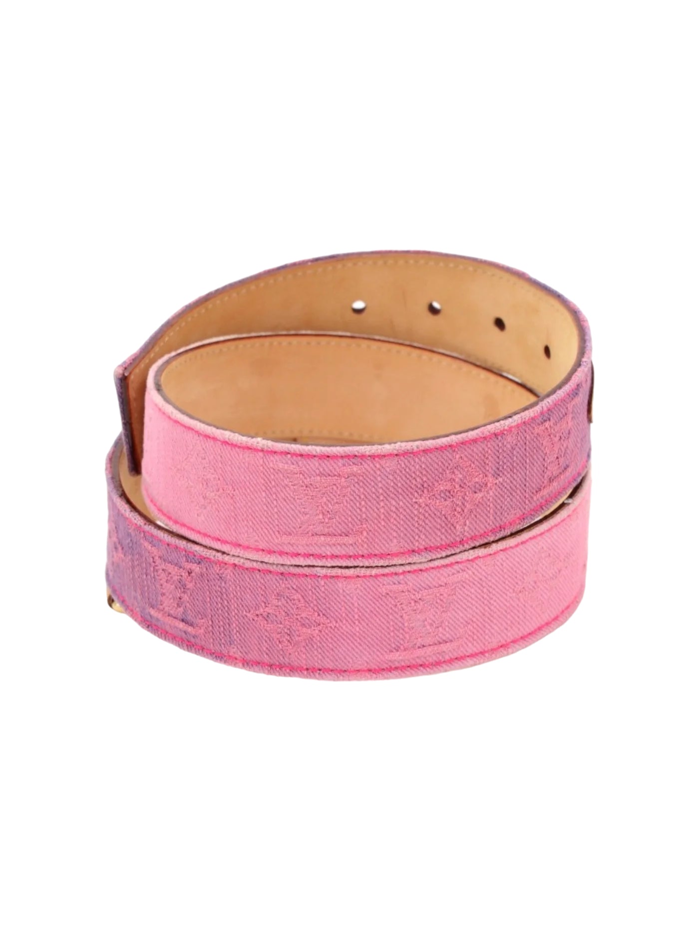 Louis Vuitton Pink Monogram Denim Belt