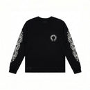 Longsleeve Black Floral Horseshoe | Chrome Hearts
