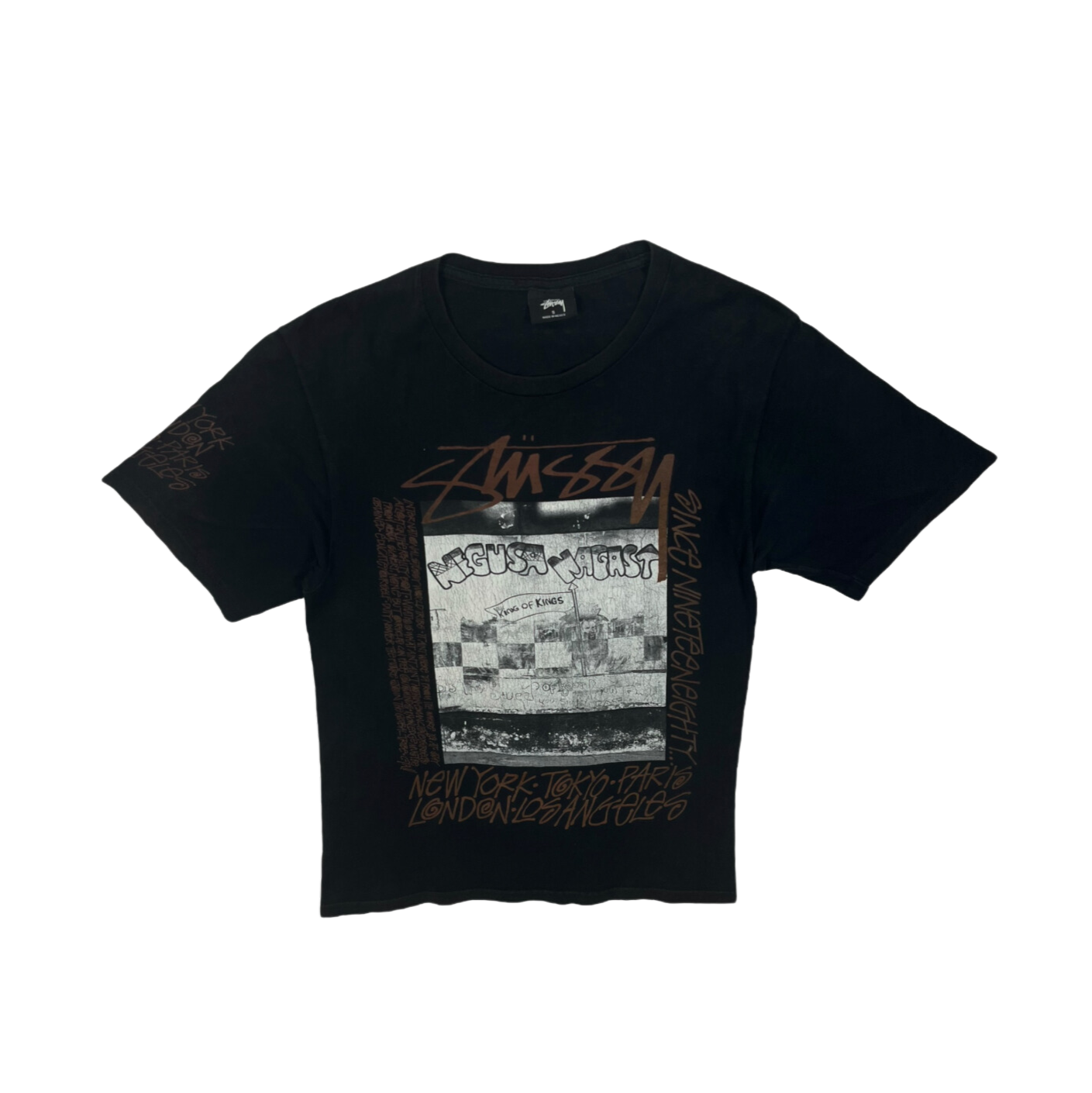 Stussy Vintage Black Negusta Nagast Tee