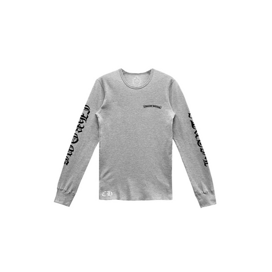 Longsleeve Thermal Scroll Logo Grey | Chrome Hearts