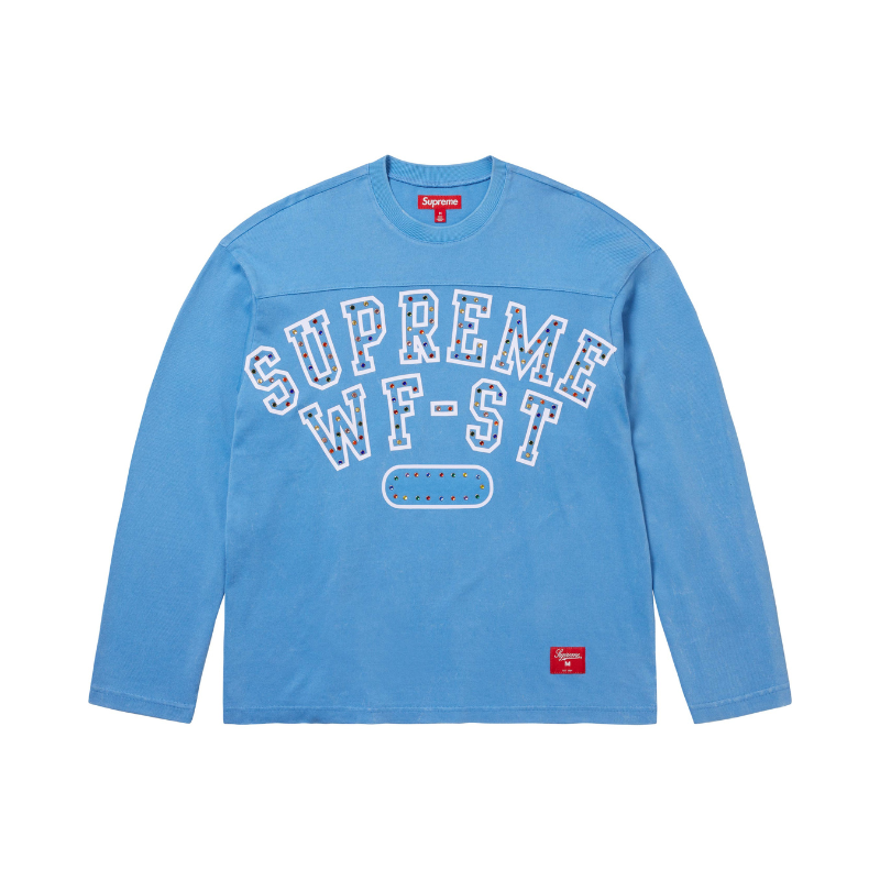 Supreme longsleeve Rhinestone Baby Blue