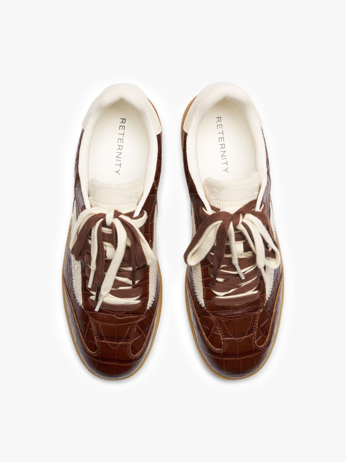 Low-top L'équipe Croco Brown | Reternity, view 3