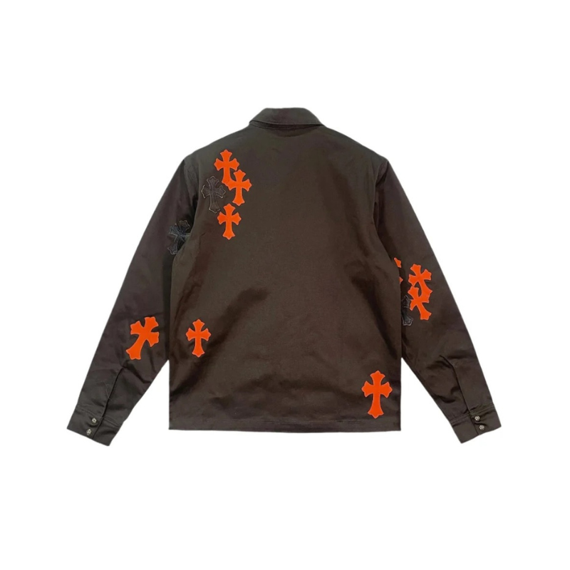 Jacket Work Dog Leather Cross Patch Orange | Chrome Hearts, view 2