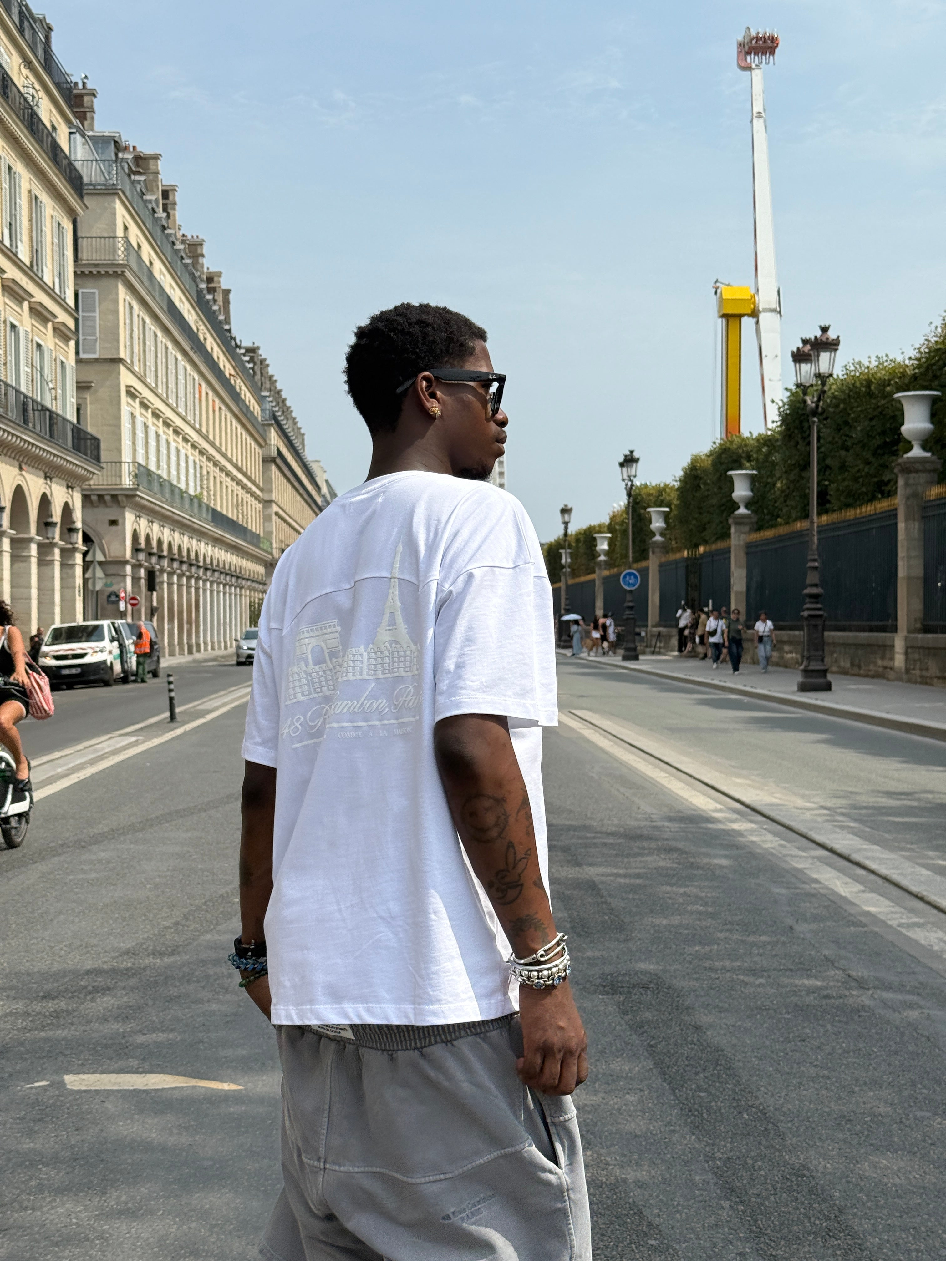 HERMES Tuileries Rainbow ブラック Tシャツ