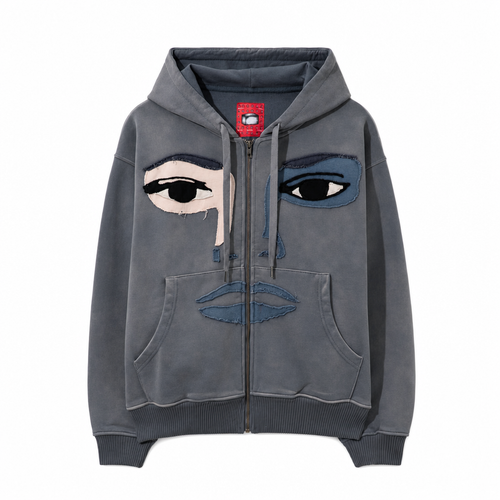 Zip Hoodie Face Slate | KidSuper