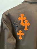 Jacket Work Dog Leather Cross Patch Orange | Chrome Hearts, view 9