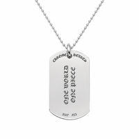 Pendant Silver Fleur Large Dog Tag | Chrome Hearts