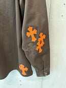 Jacket Work Dog Leather Cross Patch Orange | Chrome Hearts, view 8