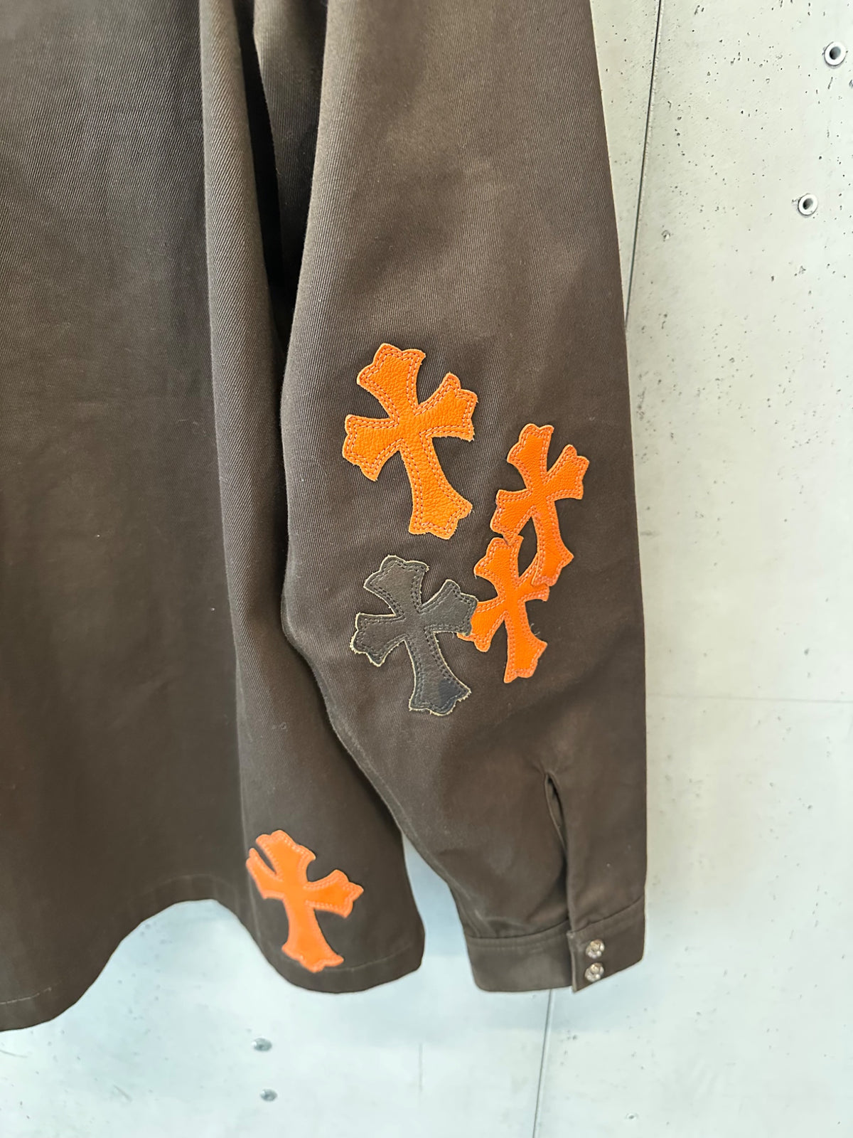 Jacket Work Dog Leather Cross Patch Orange | Chrome Hearts, view 8