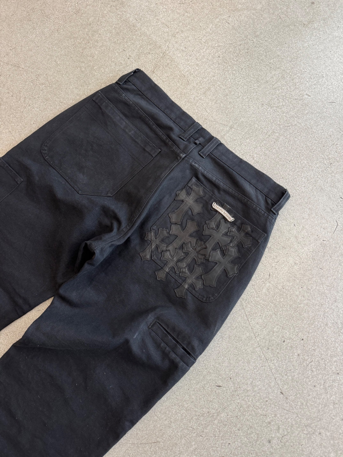 Jeans Double Knee Black Patch Black | Chrome Hearts, Hype clothes, view 3