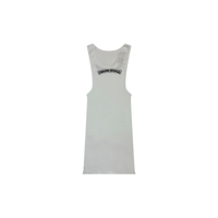 Tank Top White Scroll Neck Logo Rib  | Chrome Hearts