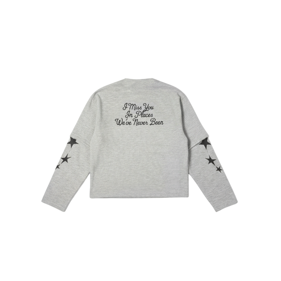 Longsleeve "I miss you" Cloud Grey | Année Lumière