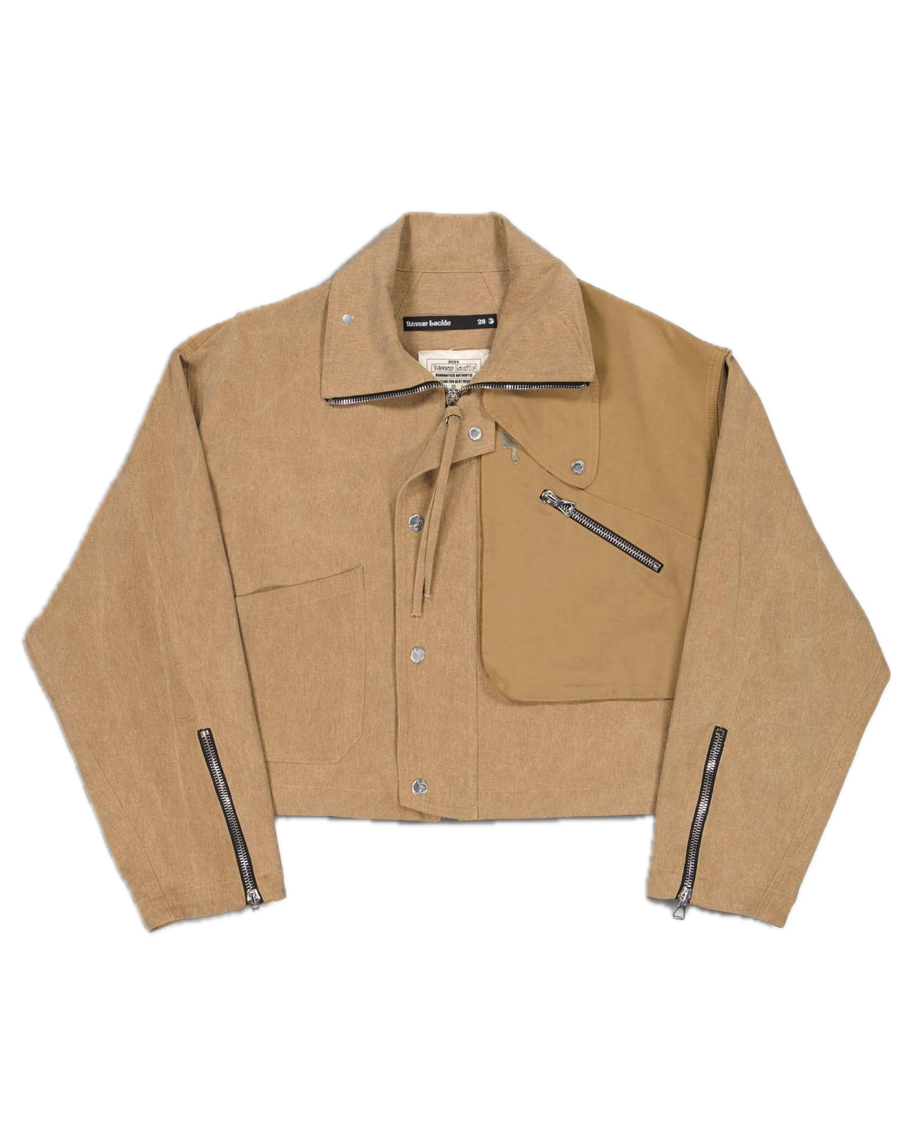 Asymetric Cropped REVEUR LUCIDE Jacket Beige