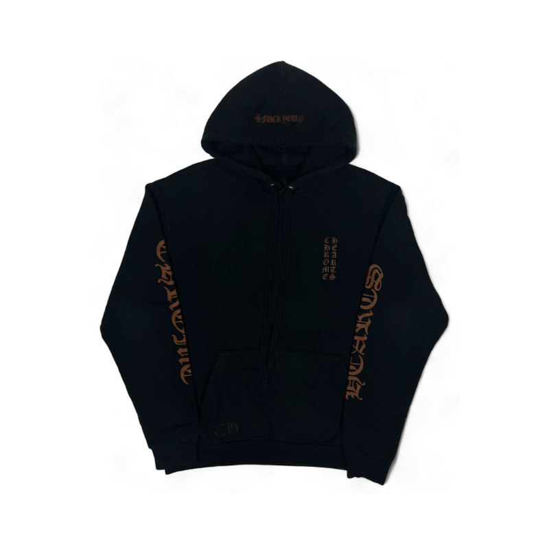 Chrome Hearts Vertical Logo Black Brown Hoodie