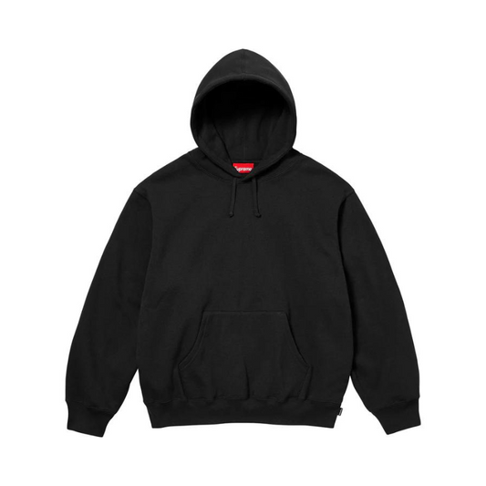 SUPREME Satin Appliqué Hooded Sweatshirt Black