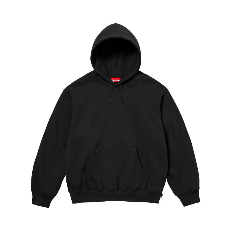 Hoodie Satin Appliqué Black | Supreme