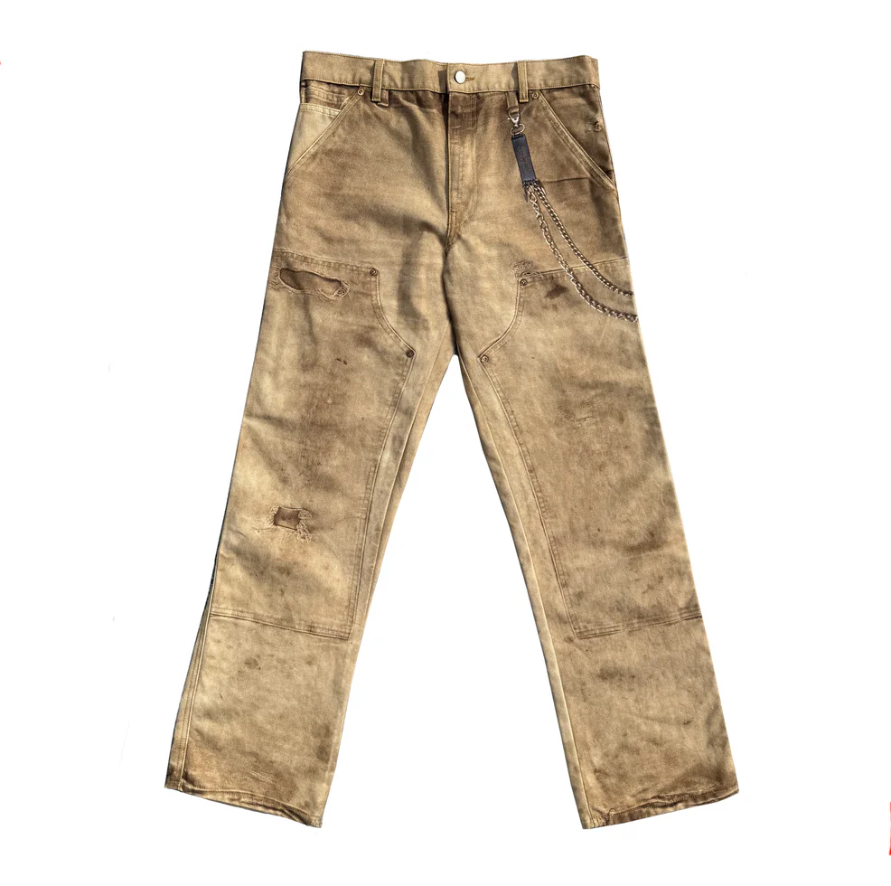 Denim Pants Beige Trompe L'Oeil "Illusion" | Garment Workshop