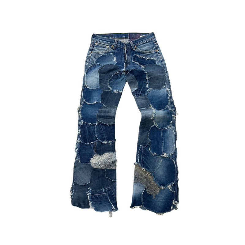 Jeans Dark Blue Wool Fragmented | StudioPolyvalent