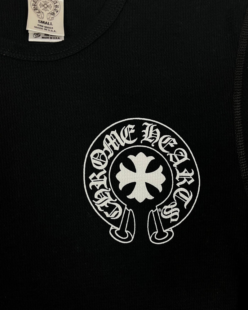 Chrome Hearts Black Horseshoe Cross Thermal Longsleeve