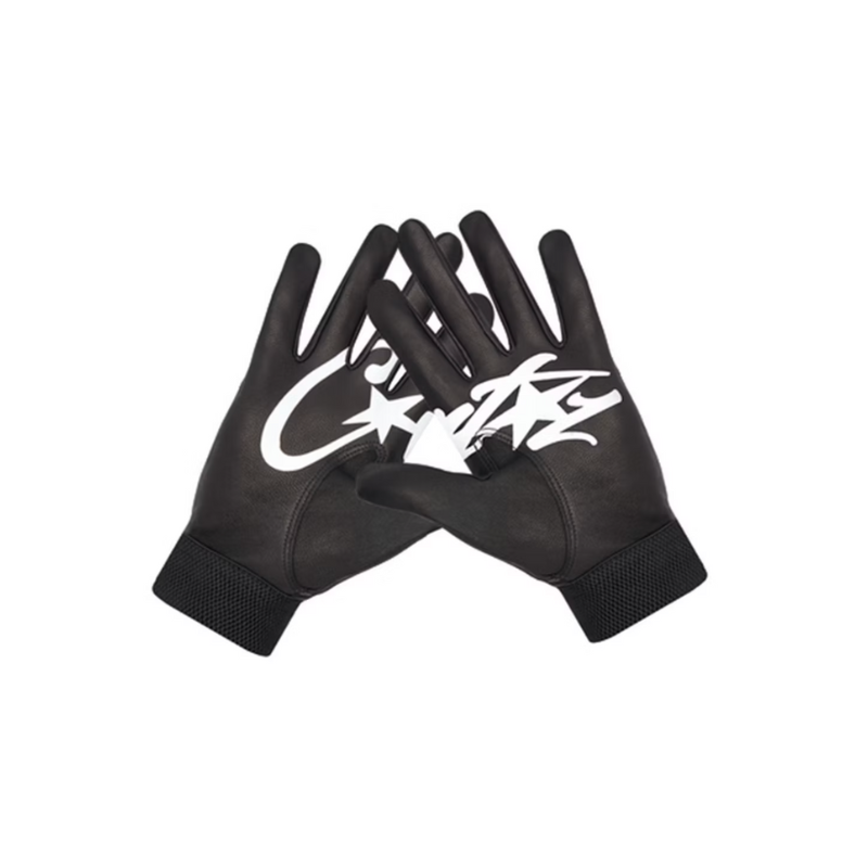 Corteiz Black Cstarz Leather Gloves