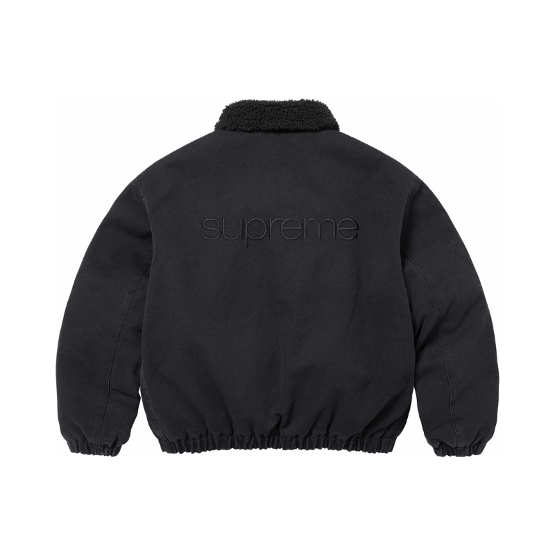 Bomber Jacket SUPREME Faux Shearling Lined Black