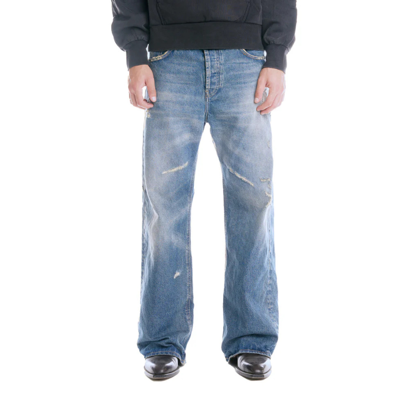 Denim Pants Light Wash Distressed Fit05 Bootcut | Garment Workshop