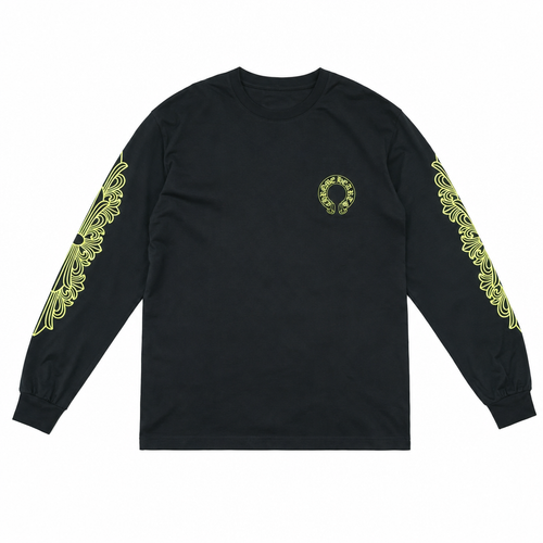 Longsleeve Black Horseshoe Neon | Chrome Hearts