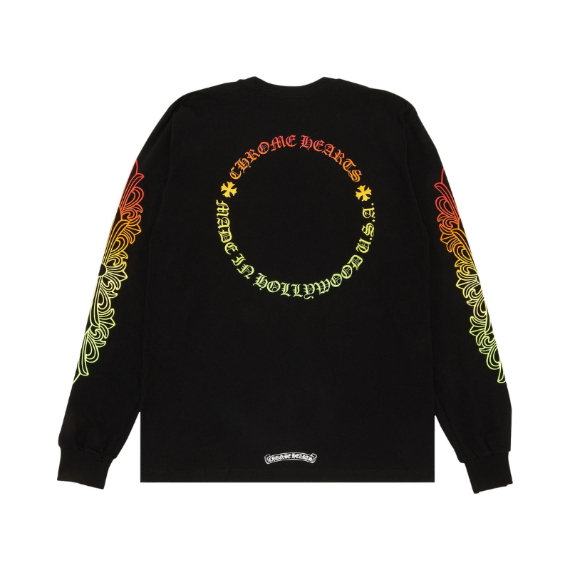 Chrome Hearts Floral Sleeve Gradient Long-Sleeve T-Shirt 'Black'