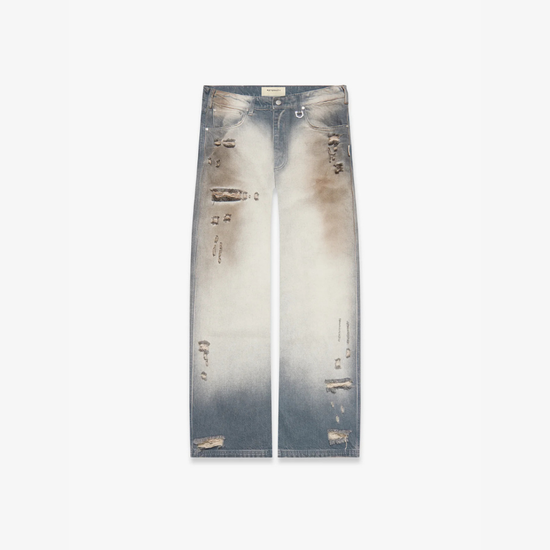 Jeans Coloris Distressed  Blue | Reternity