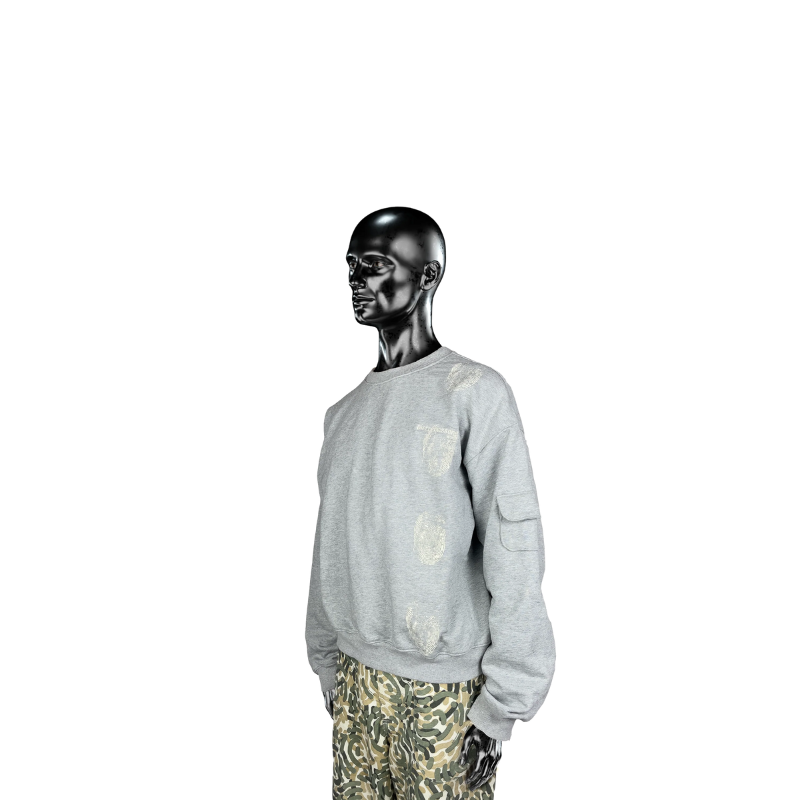 Pull ras du cou militaire℗ - Gris chiné | Pierre Bassene