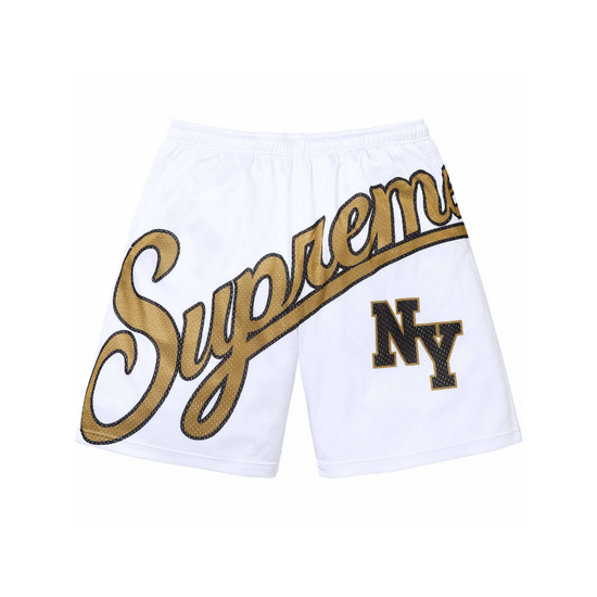 Mesh Shorts Big Script Mesh White | Supreme