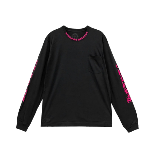 Longsleeve Pink Neck Logo | Chrome Hearts