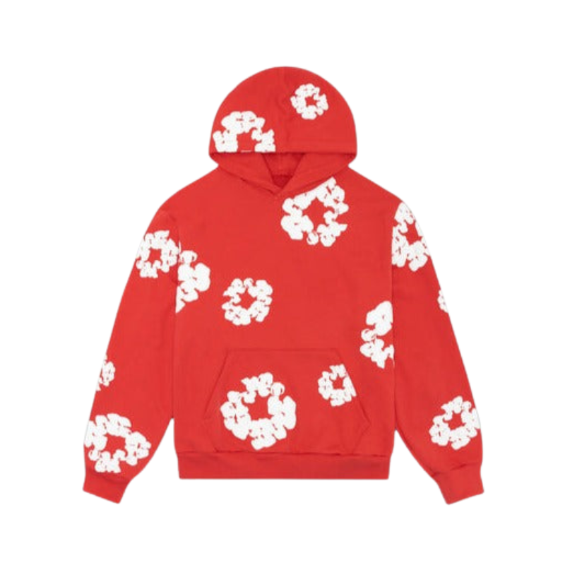 Hoodie Cotton Wreath Red | Denim Tears