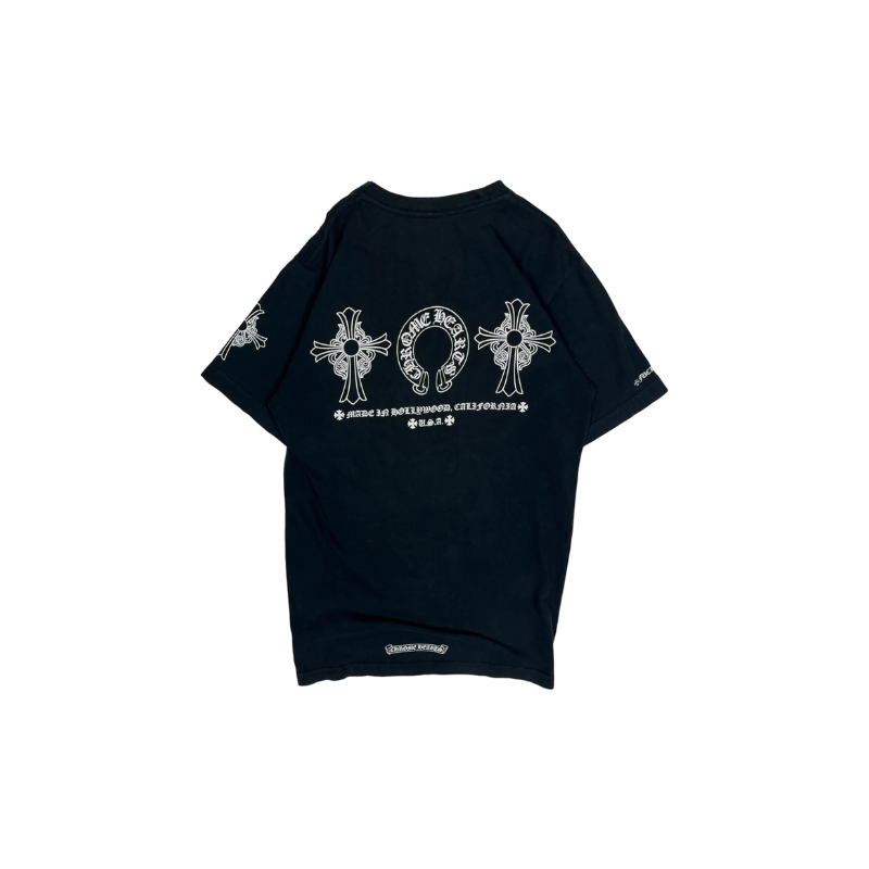 Chrome Hearts Black Cross Horseshoe Logo Tee