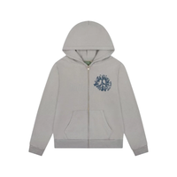 Zip Hoodie University Grey | Denim Tears