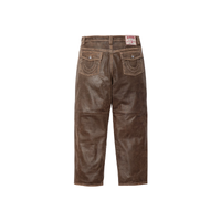 Leather Pants Loose Fit Brown  | Supreme x True Religion