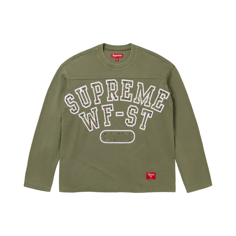 Supreme longsleeve Rhinestone Olive