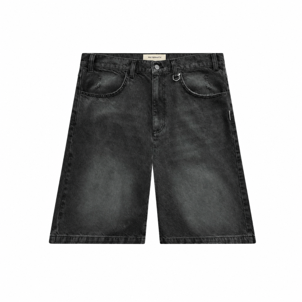 Denim Shorts Washed Black | Reternity — view 2