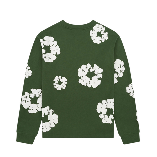 Longsleeve Cotton Wreath Green | Denim Tears
