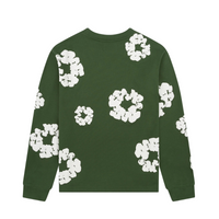 Longsleeve Cotton Wreath Green | Denim Tears