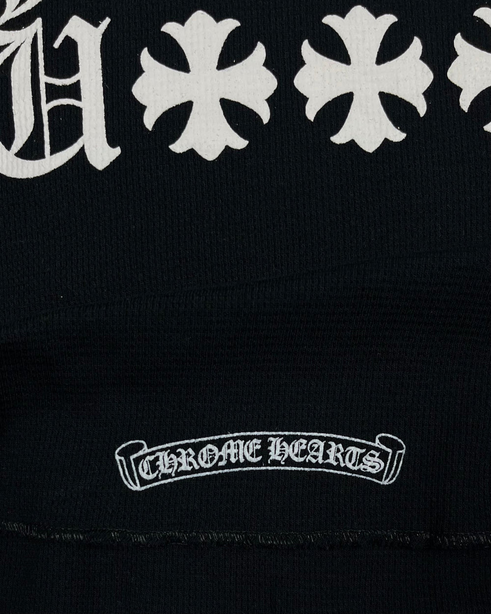 Chrome Hearts Black Horseshoe Cross Thermal Longsleeve