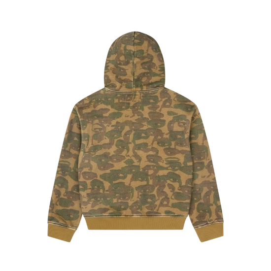 Zip Hoodie Face Camo Dark Green | KidSuper