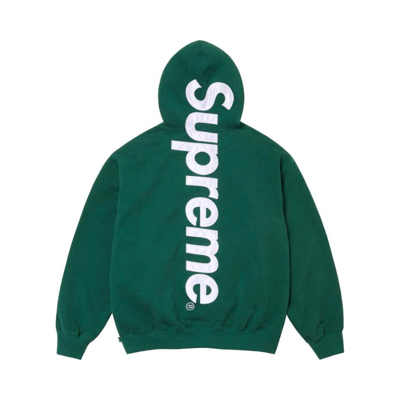 SUPREME Satin Appliqué Hooded Sweatshirt Vert