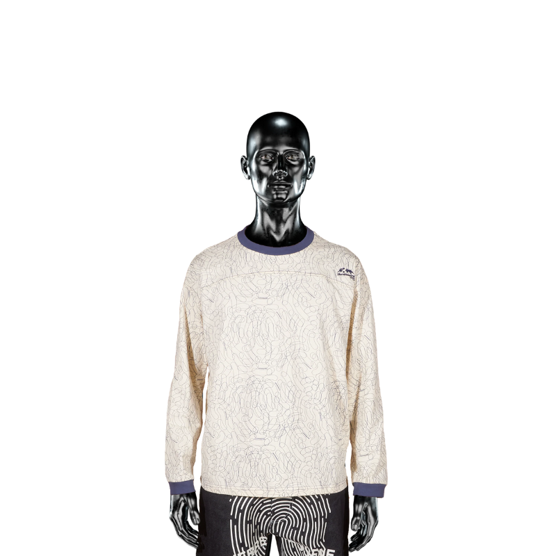 T-shirt à manches longues - Crème/Bleu Digital Camo℗ | Pierre Bassene