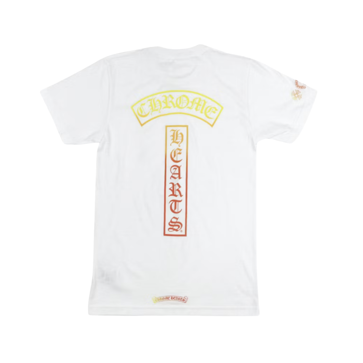 T-shirt White Orange Gradient Vertical Logo  | Chrome Hearts