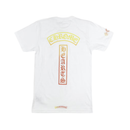 T-shirt White Orange Gradient Vertical Logo  | Chrome Hearts