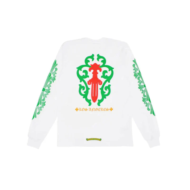 Longsleeve Dagger Los Angeles Exclusif White Red Green Orange | Chrome Hearts