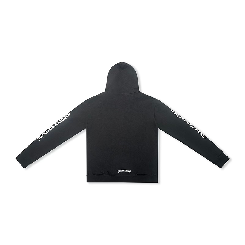 Hoodie Black Vertical Logo Zip Up | Chrome Hearts